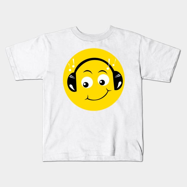 Emoji - DJ face Kids T-Shirt by Aurealis